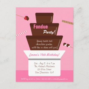 Sweet Fondue Girls Verjaardagsfeest Kaart