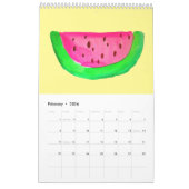 Sweet food schattige moderne illustratie meisje kalender (Feb 2026)