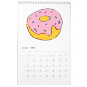Sweet food schattige moderne illustratie meisje kalender (Jan 2026)