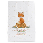 Sweet Forest Fox Baby Shower Wildflowers Medium Cadeauzakje (Achterkant)