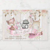 Sweet Forest Woodland Animal Mini Mousserende Wijn Sparkling Wijnetiket (Enkel label)