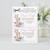 Sweet Forest Woodland Meisjes Luier Raffle Kaart (Staand voorkant)