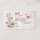 Sweet Forest Woodland Meisjes Luier Raffle Visitekaartje (Voorkant)