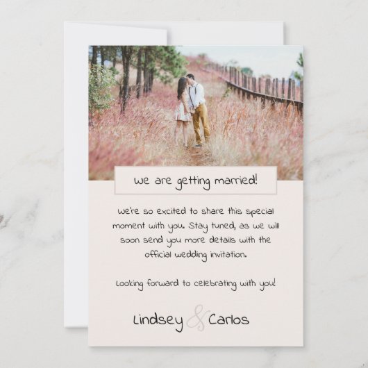 Sweet Foto Trouwjurk Silhouette blush Save The Date (Achterkant)