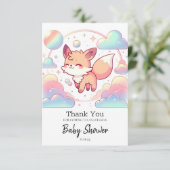 Sweet Fox Baby shower Bedankkaart (Staand voorkant)