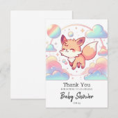 Sweet Fox Baby shower Bedankkaart (Voorkant / Achterkant)