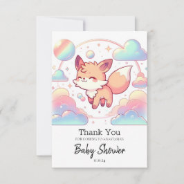 Sweet Fox Baby shower Bedankkaart