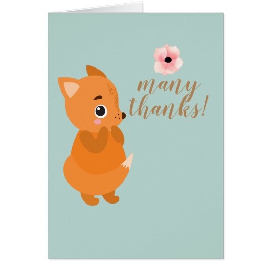 Sweet Fox Baby shower Dank je wel (Voorkant)