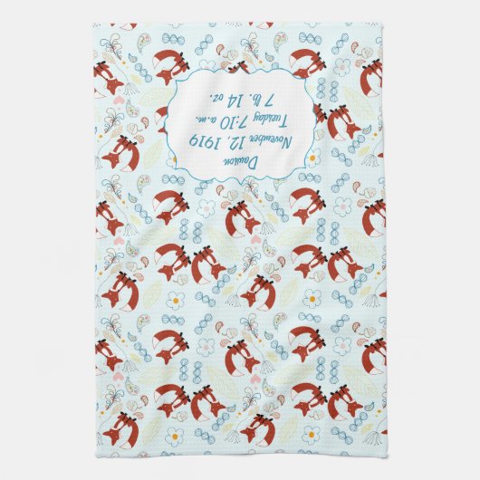 Sweet  Fox Baby shower Gifts Theedoek (Verticaal)