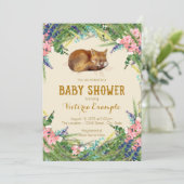 Sweet Fox Baby shower Kaart (Staand voorkant)