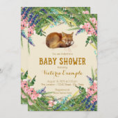 Sweet Fox Baby shower Kaart (Voorkant / Achterkant)