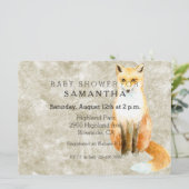 Sweet Fox Baby shower Kaart (Staand voorkant)