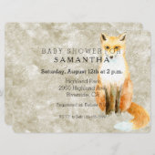 Sweet Fox Baby shower Kaart (Voorkant / Achterkant)