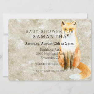 Sweet Fox Baby shower Kaart