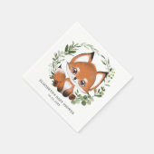 Sweet Fox Botanical Greenery Forest Baby Verjaarda Servet (Hoek)