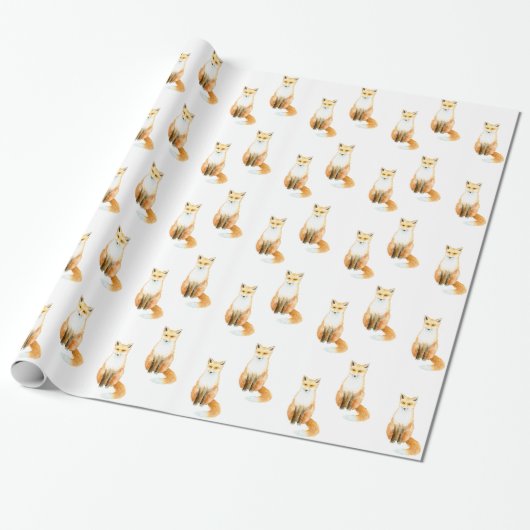 Sweet Fox Cadeaupapier (Uitgerold)