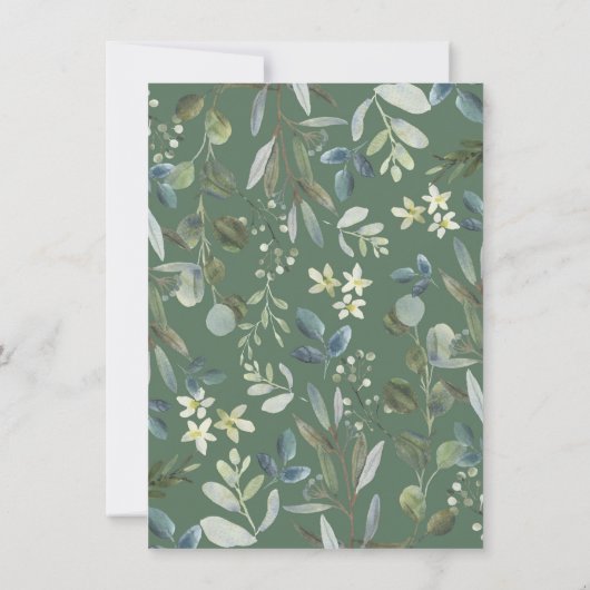 Sweet Fox Greenery Forest Baby shower Birthday Bedankkaart (Achterkant)