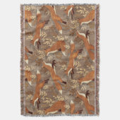 Sweet Fox Pattern in Herfst Neutrals Deken (Voorkant Verticaal)