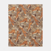 Sweet Fox Pattern in Herfst Neutrals Fleece Deken (Voorkant)