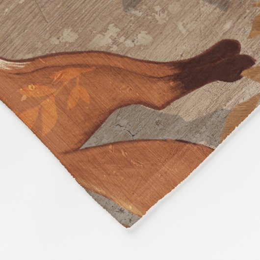 Sweet Fox Pattern in Herfst Neutrals Fleece Deken (Hoek)