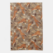 Sweet Fox Pattern in Herfst Neutrals Theedoek (Verticaal)