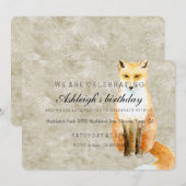 Sweet Fox verjaardag Kaart (Voorkant / Achterkant)