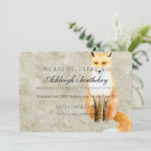 Sweet Fox verjaardag Kaart (Staand voorkant)