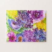 Sweet Fragility Moderne Floral-Waterverf Legpuzzel (Horizontaal)
