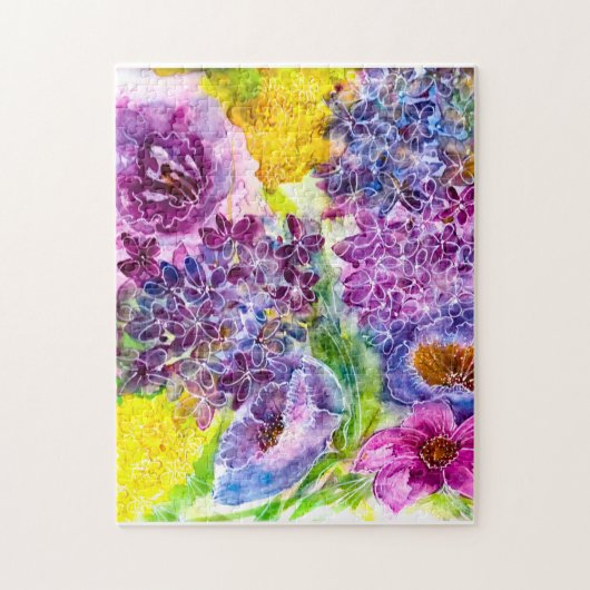 Sweet Fragility Moderne Floral-Waterverf Legpuzzel (Verticaal)
