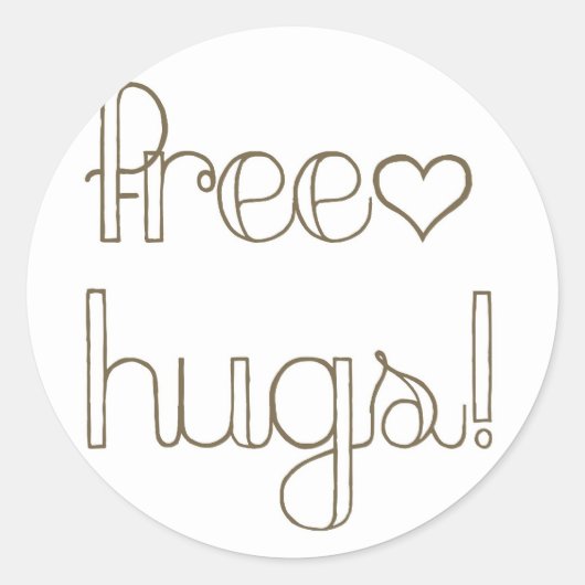 Sweet Free Hugs Heart Kaart Seal Sticker (Voorkant)