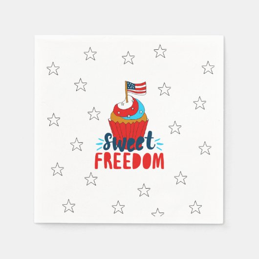Sweet Freedom Cupcake 4 juli art. 4 juli Servet (Voorkant)