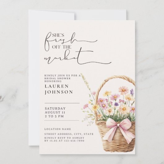 Sweet Fresh Off the Market Floral Bridal Shower Kaart (Voorkant)
