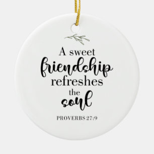 Sweet Friendship Bible Verse Hand Lettering Quote Keramisch Ornament