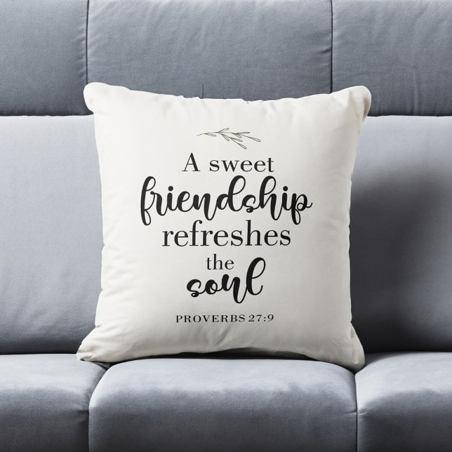 Sweet Friendship Bible Verse Hand Lettering Quote Kussen (Creator heeft geüpload)
