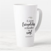 Sweet Friendship Bible Verse Hand Lettering Quote Latte Mok (Rechterhoek)