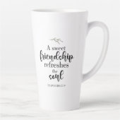 Sweet Friendship Bible Verse Hand Lettering Quote Latte Mok (Rechts)