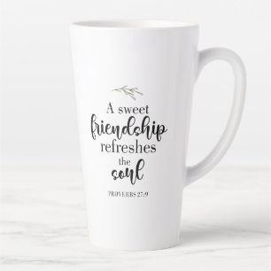 Sweet Friendship Bible Verse Hand Lettering Quote Latte Mok