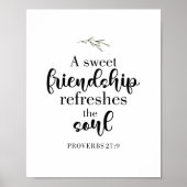 Sweet Friendship Bible Verse Hand Lettering Quote Poster (Voorkant)