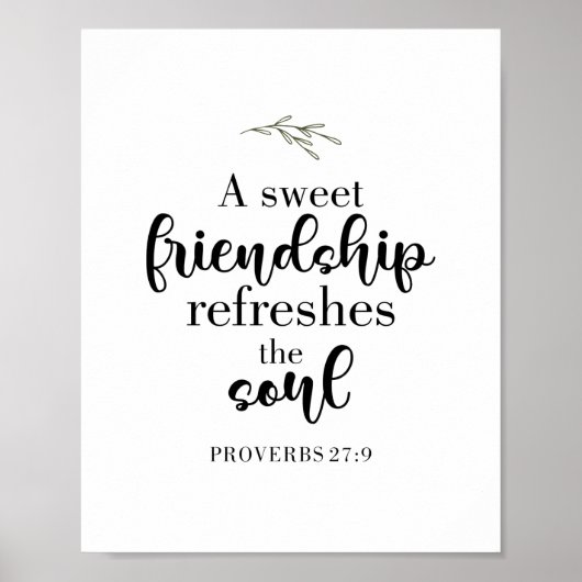 Sweet Friendship Bible Verse Hand Lettering Quote Poster (Voorkant)