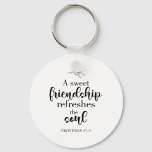 Sweet Friendship Bible Verse Hand Lettering Quote Sleutelhanger