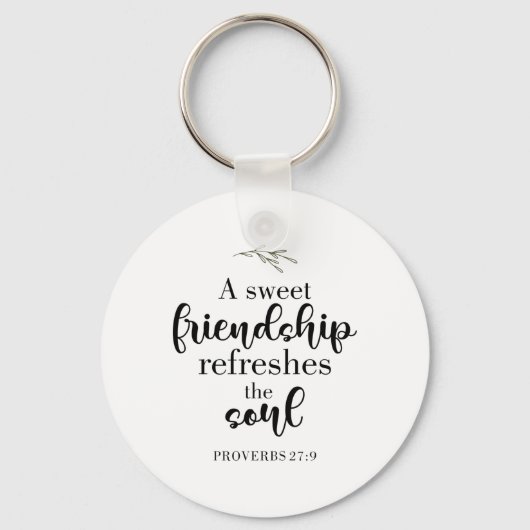 Sweet Friendship Bible Verse Hand Lettering Quote Sleutelhanger (Voorkant)