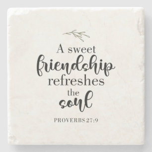 Sweet Friendship Bible Verse Hand Lettering Quote Stenen Onderzetter
