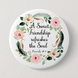 Sweet Friendship verfrist de Soul Floral Ronde Button 7,6 Cm
