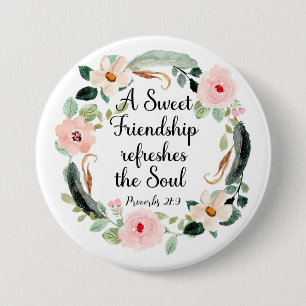 Sweet Friendship verfrist de Soul Floral Ronde Button 7,6 Cm