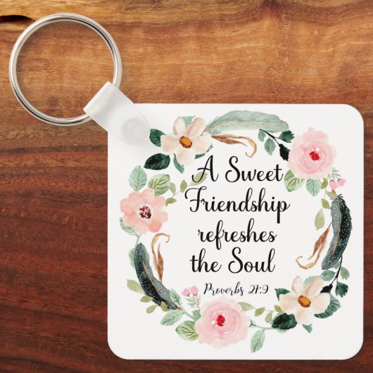 Sweet Friendship verfrist de Soul Floral Sleutelhanger (Voorkant)