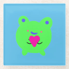 Sweet Frog met hart Glazen Onderzetter