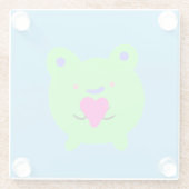 Sweet Frog met hart Glazen Onderzetter (Achterkant)