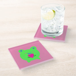 Sweet Frog met hart Glazen Onderzetter