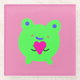 Sweet Frog met hart Glazen Onderzetter