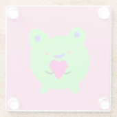Sweet Frog met hart Glazen Onderzetter (Achterkant)